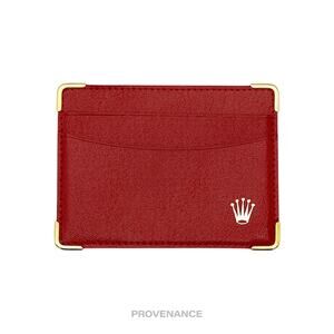 🔴 Rolex Card Holder Wallet - Red Leather II